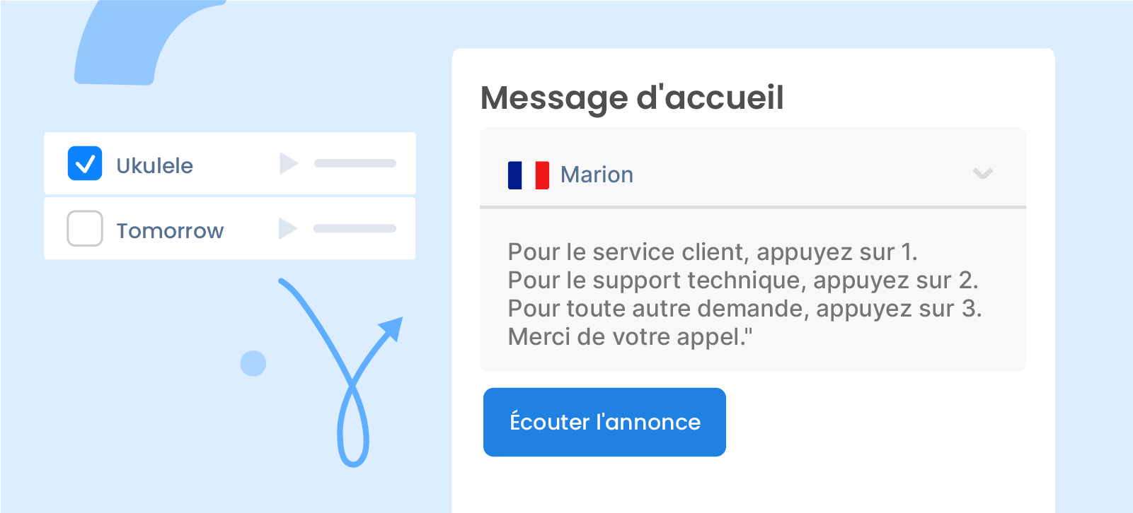 Accueil personnalisé via le Ringover Studio