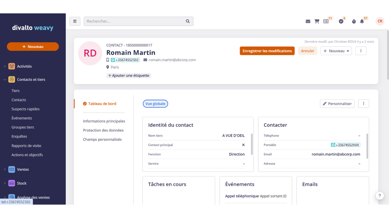 Llama en un clic desde Divalto Weavy