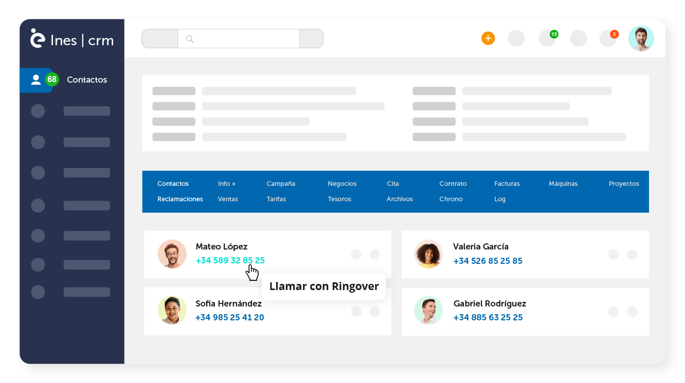 Llamadas en un clic desde Inès CRM