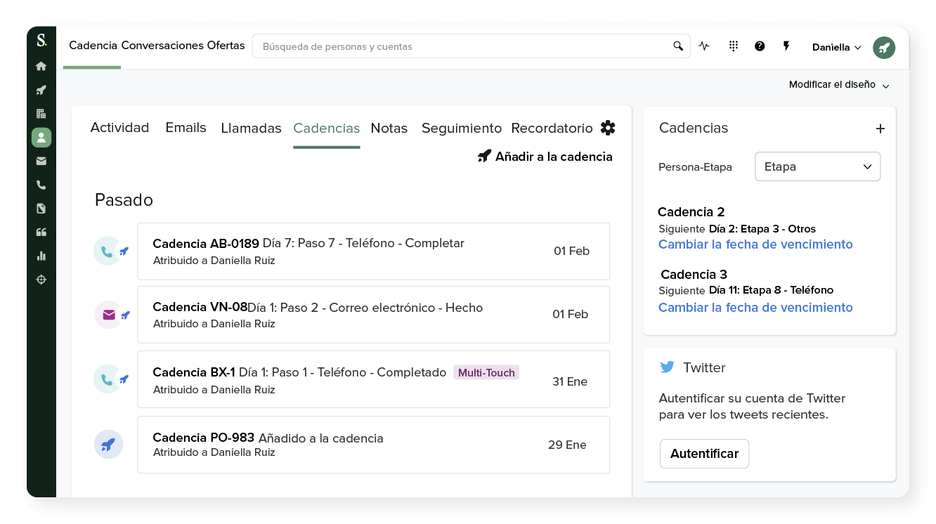 Gestiona tus cadencias de forma sencilla