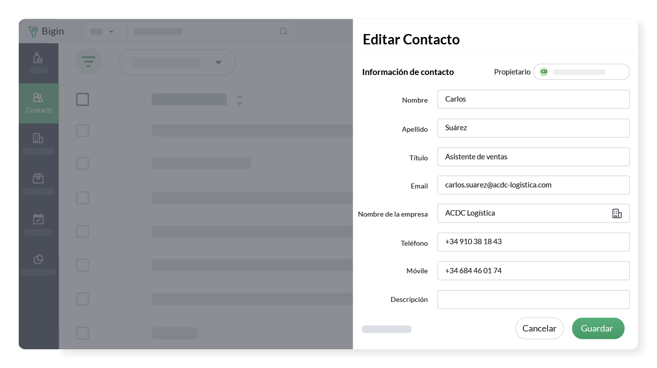 Zoho Bigin para gestionar tus datos