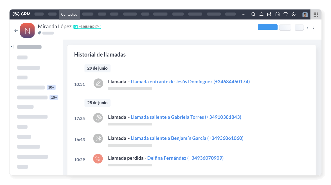 Seguimiento detallado de las llamadas