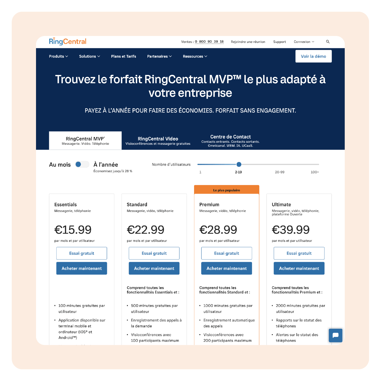 RingCentral tarieven