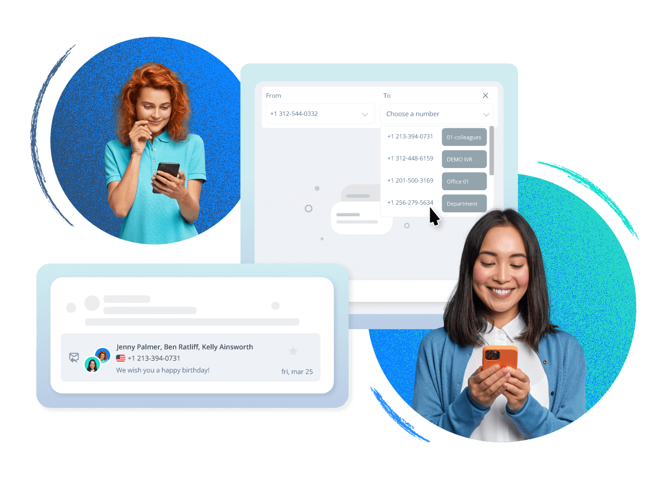Sms-berichten beantwoorden met meer dan één persoon