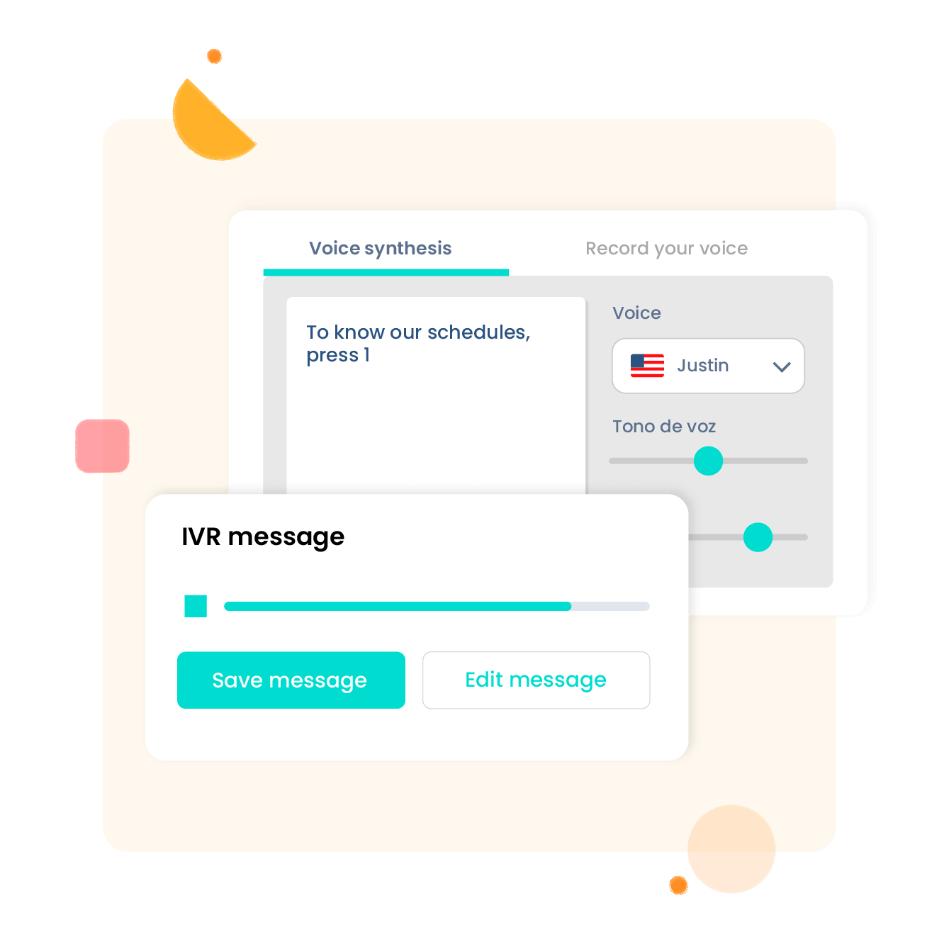 Doorschakelen naar spraakaankondigingen