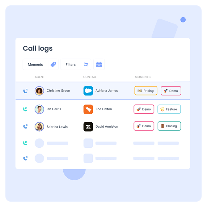 Call Moments - Track specific conversation topics automatically