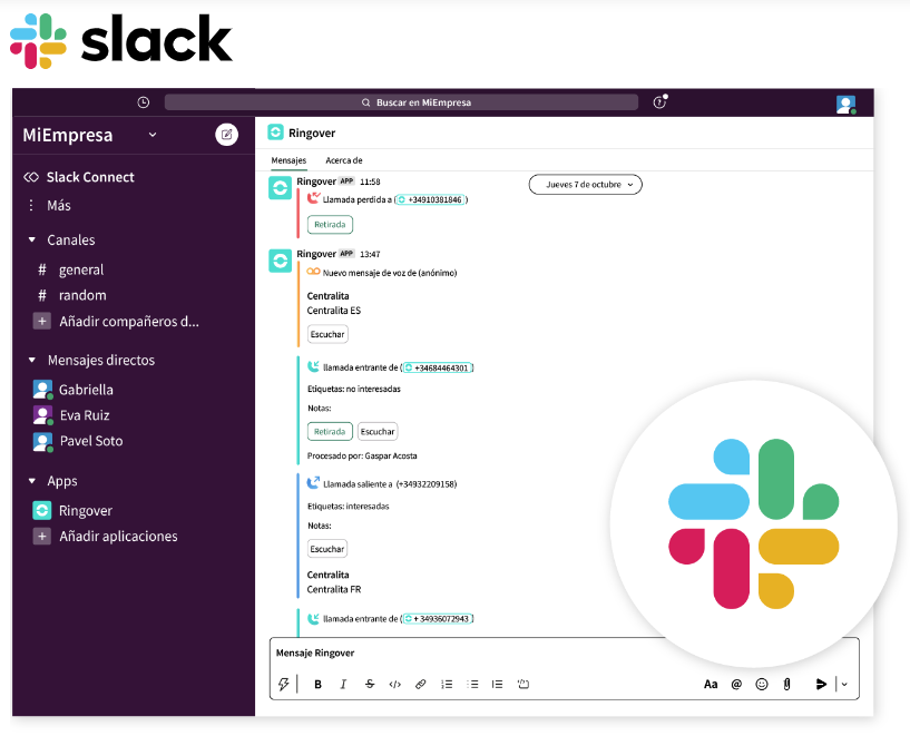 Integracion Slack Ringover