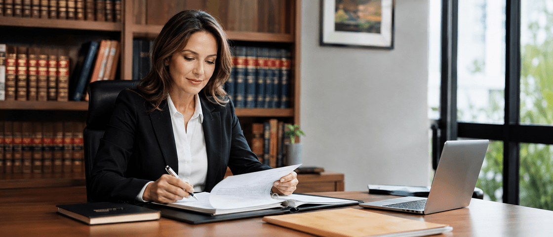 avocate dans son bureau