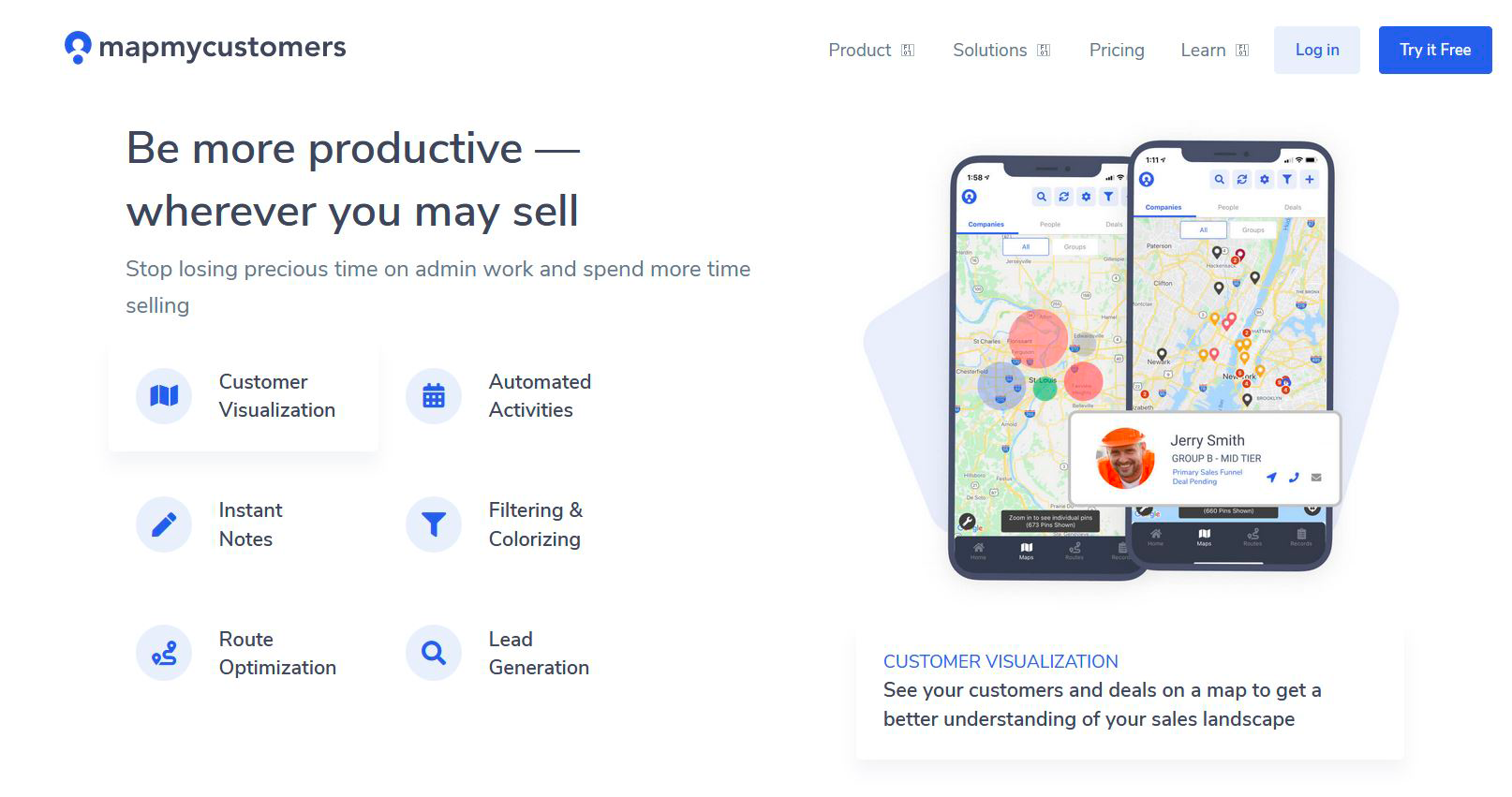 Map My Customers carte prospects avec Salesforce