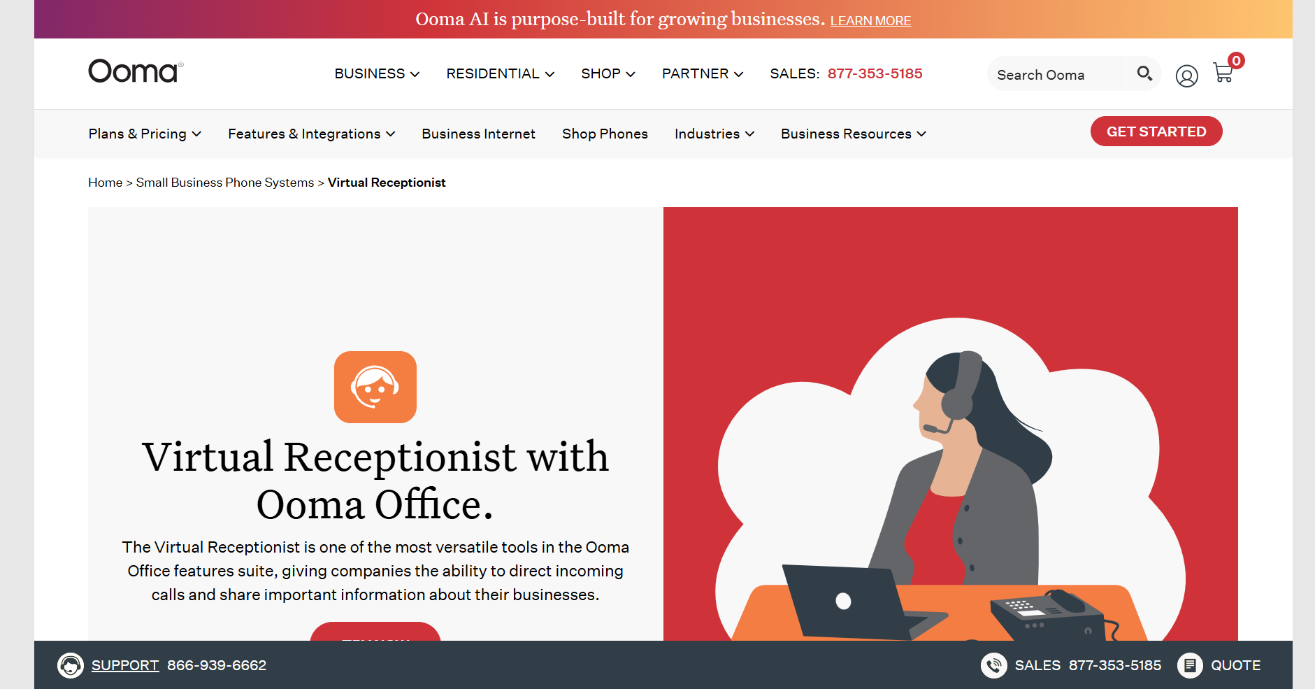 Ooma Virtual Receptionist