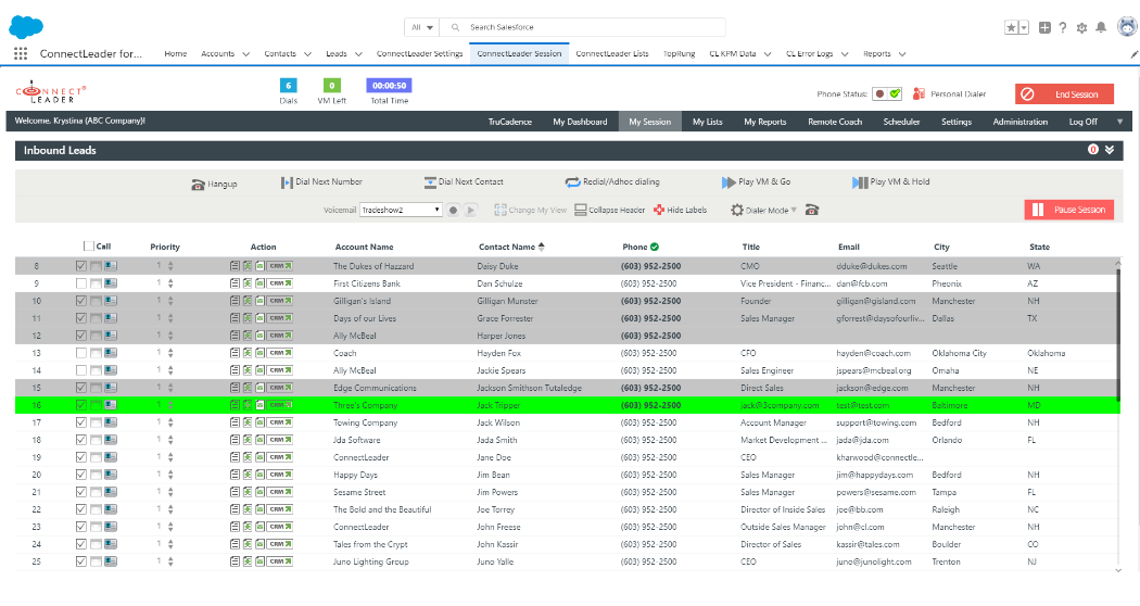 Connect leader interface