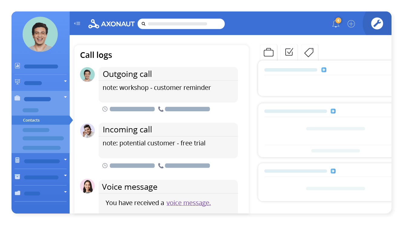 Pull up your communication history