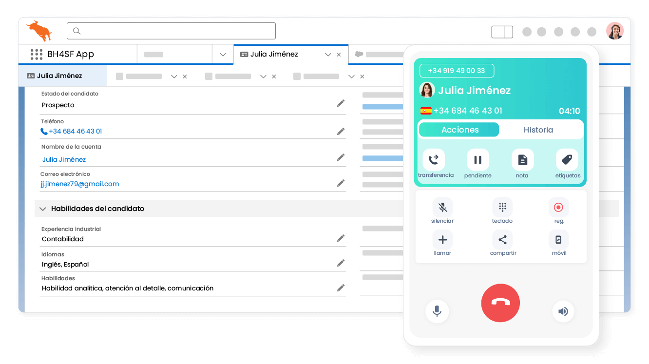 Acceso automatizado a los registros de candidatos y clientes