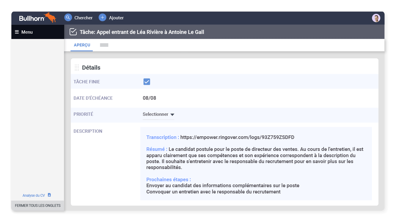 Éliminez les tâches manuelles de vos recruteurs
