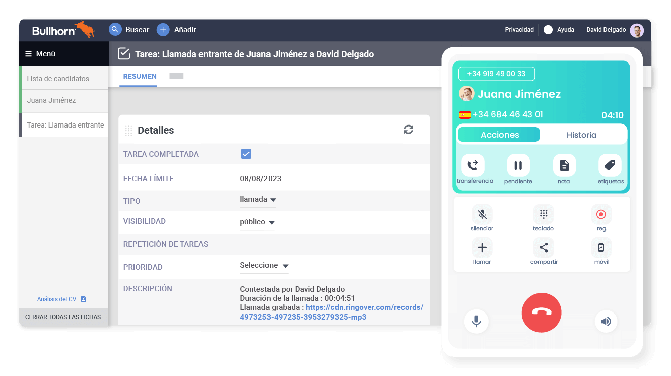 Tus informaciones directamente delante de ti