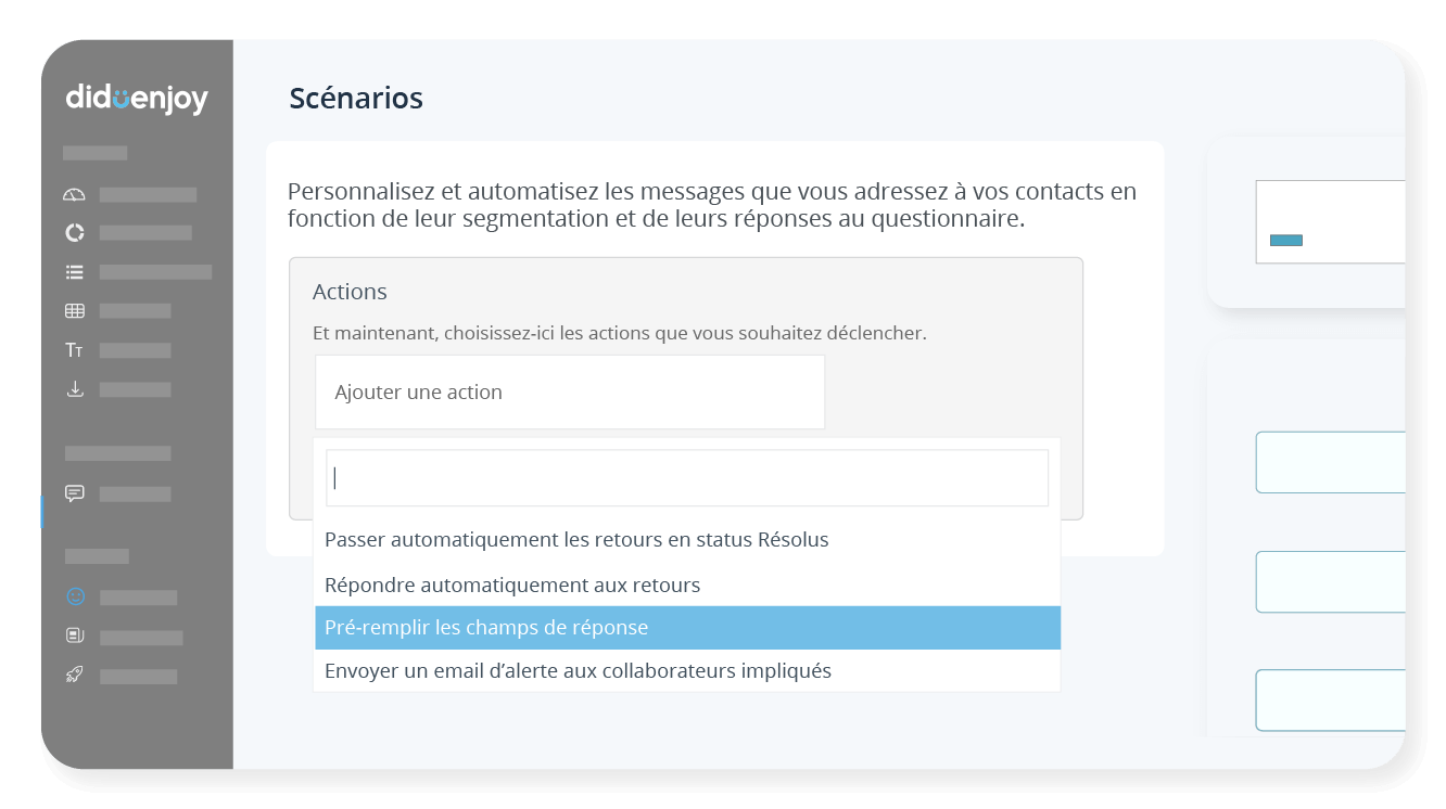 Configurez des critères d'envoi de vos sondages