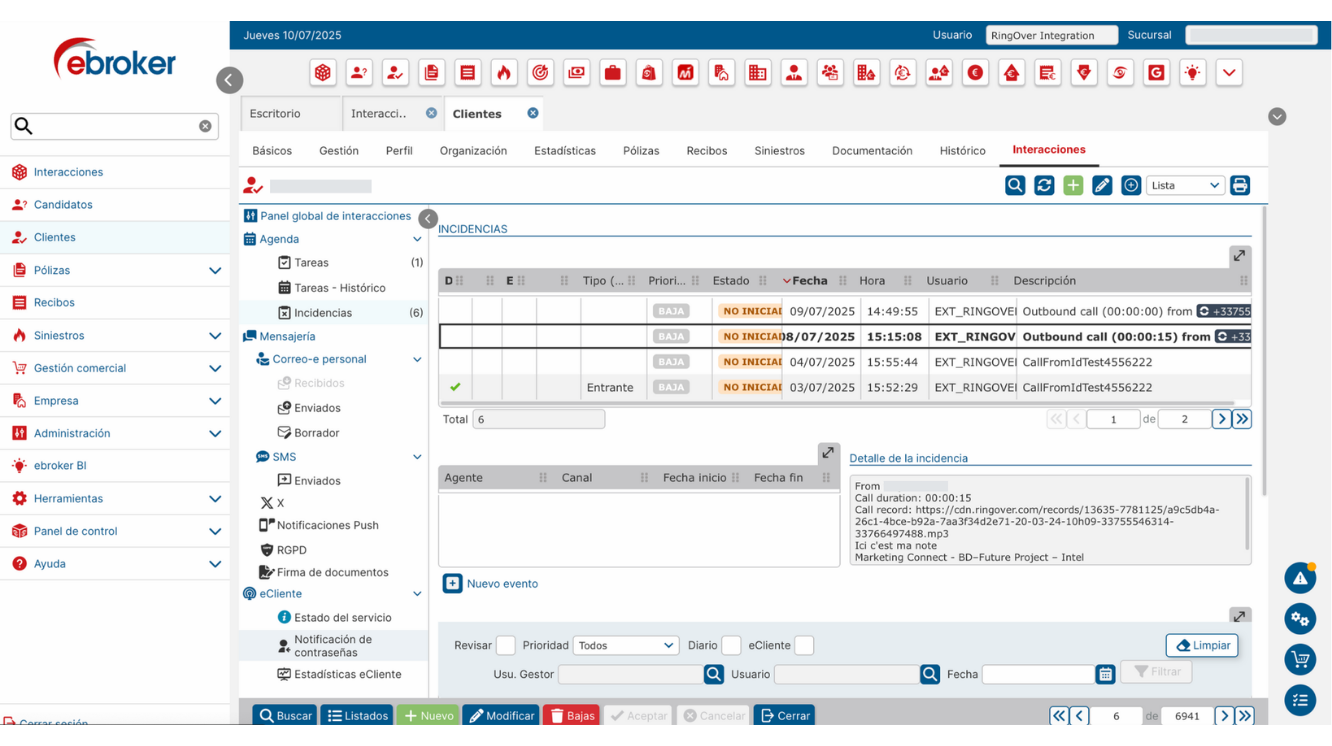 Realiza llamadas con un solo clic desde ebroker
