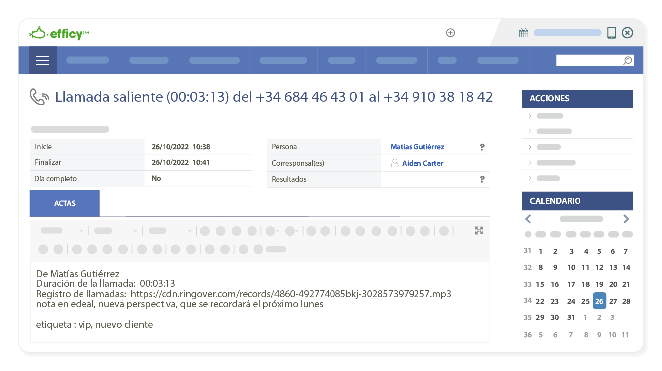 Ahorro de tiempo a la hora de guardar la información