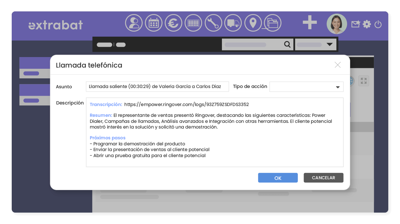 Extrae información de cada conversación