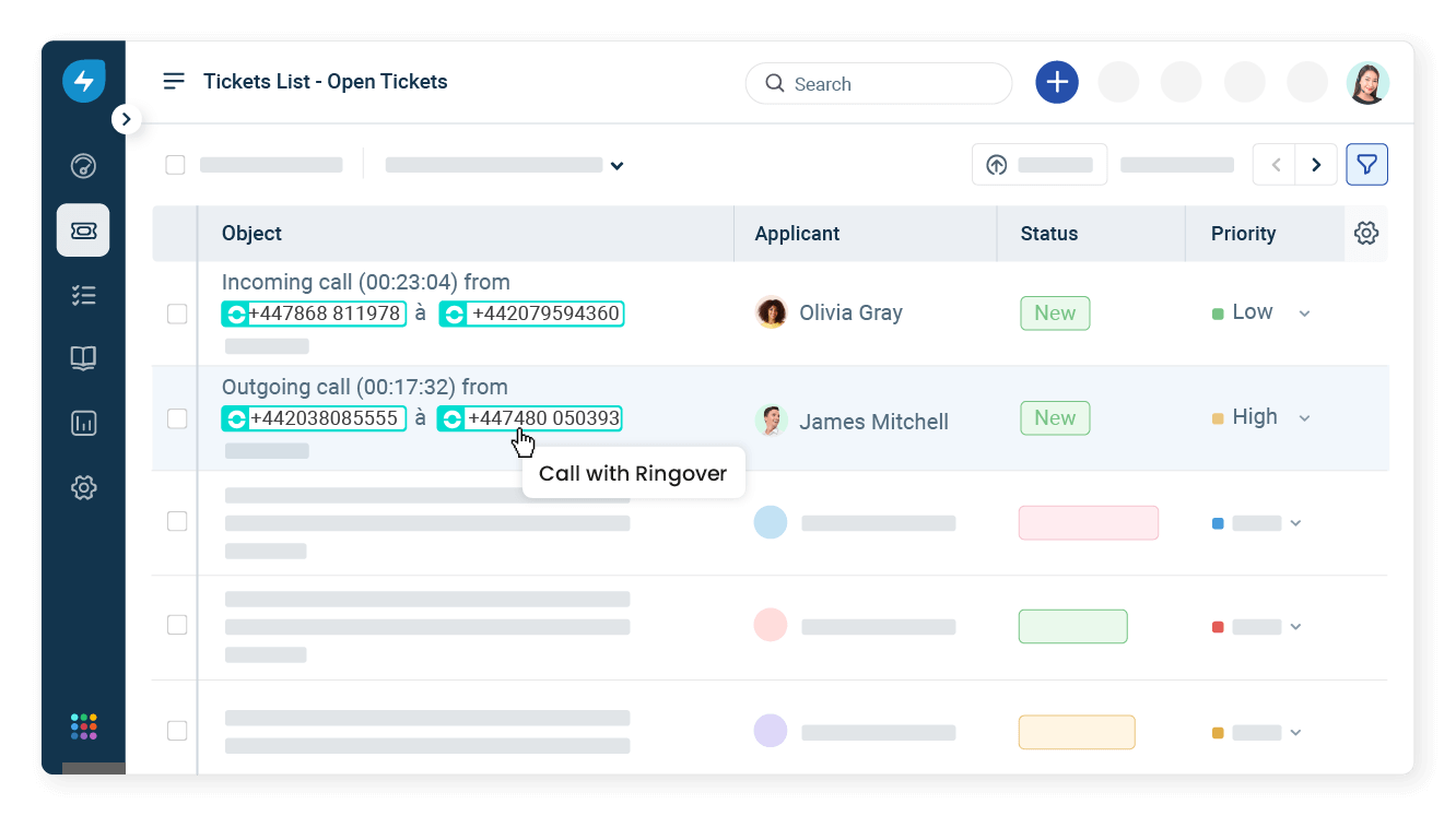 Effortless calling from Freshservice with a single click