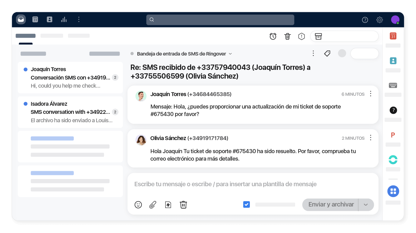 Envía y recibe tus SMS directamente desde Front