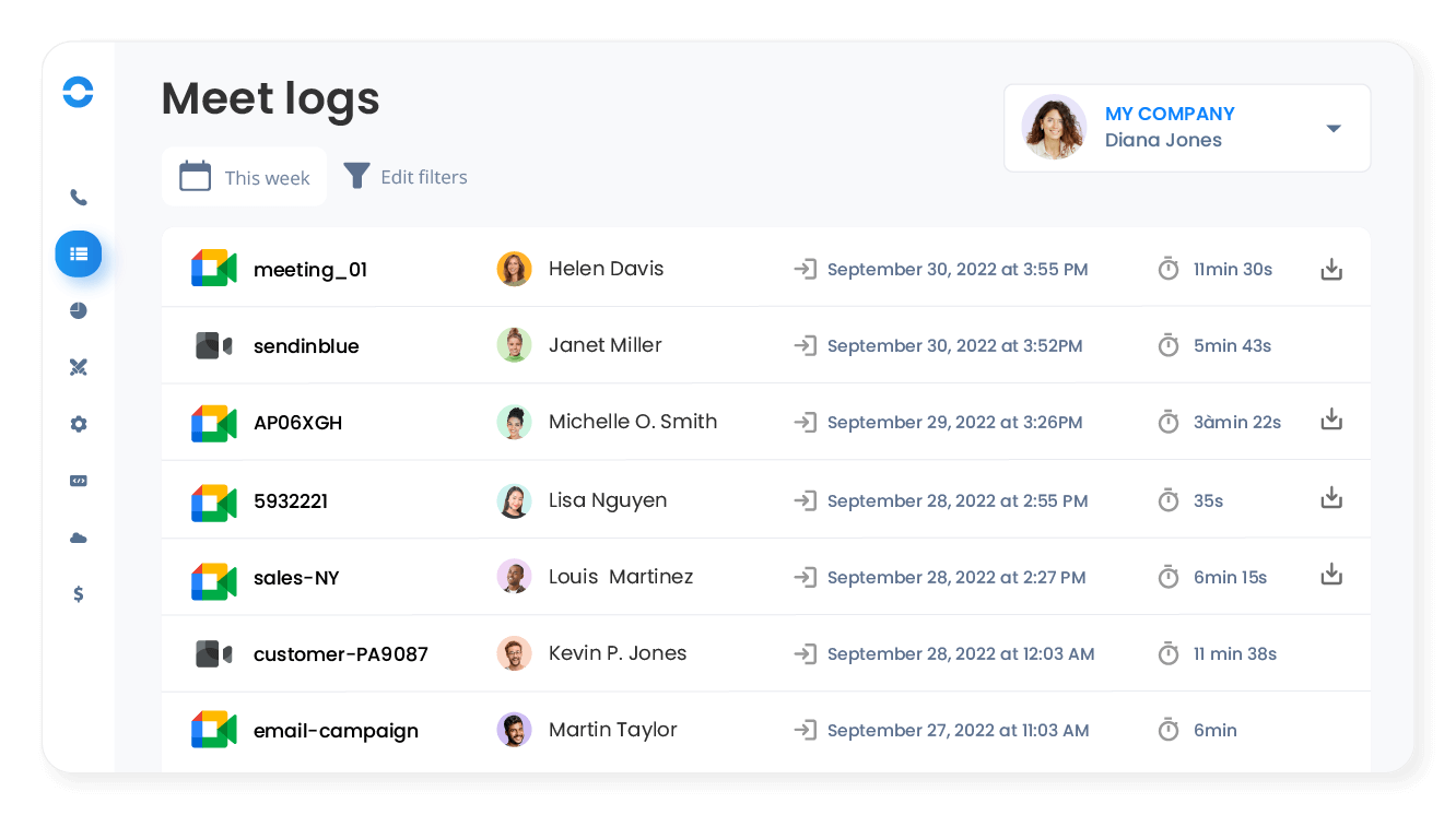 View your video call history