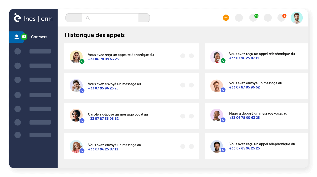 Retrouvez l’historique des appels dans Ines CRM