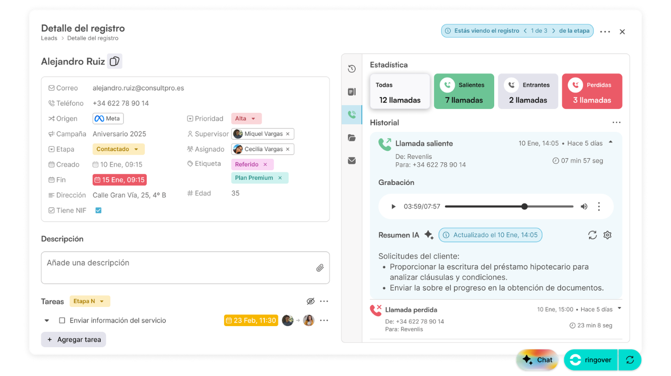 Convierte tus llamadas en contexto accionable