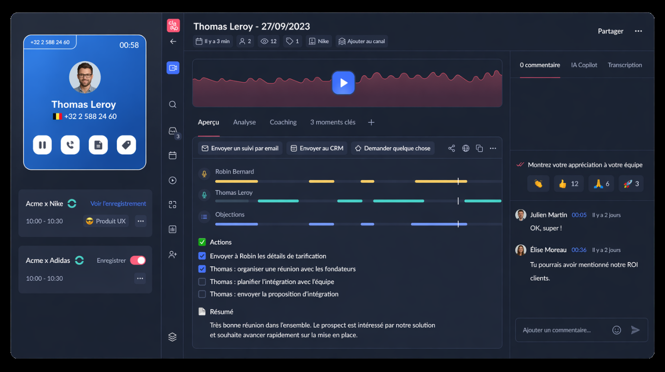 Importez automatiquement vos appels dans Claap