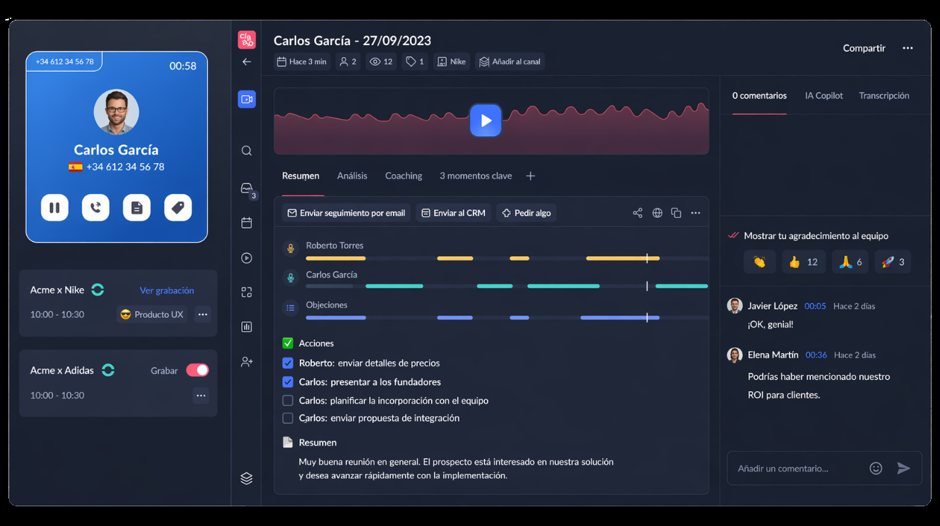 Importa automáticamente tus llamadas en Claap