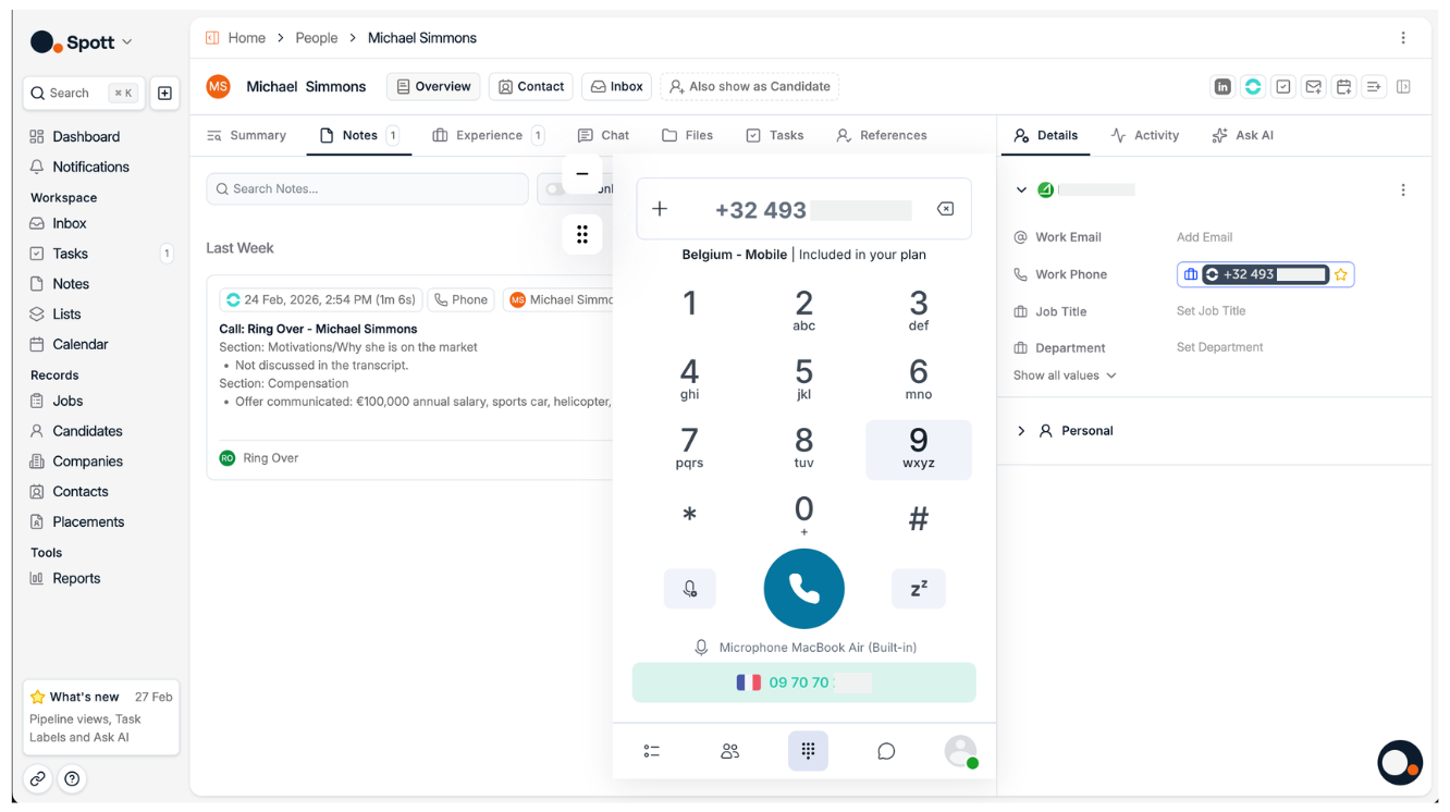 Contacta a tus candidatos en un clic