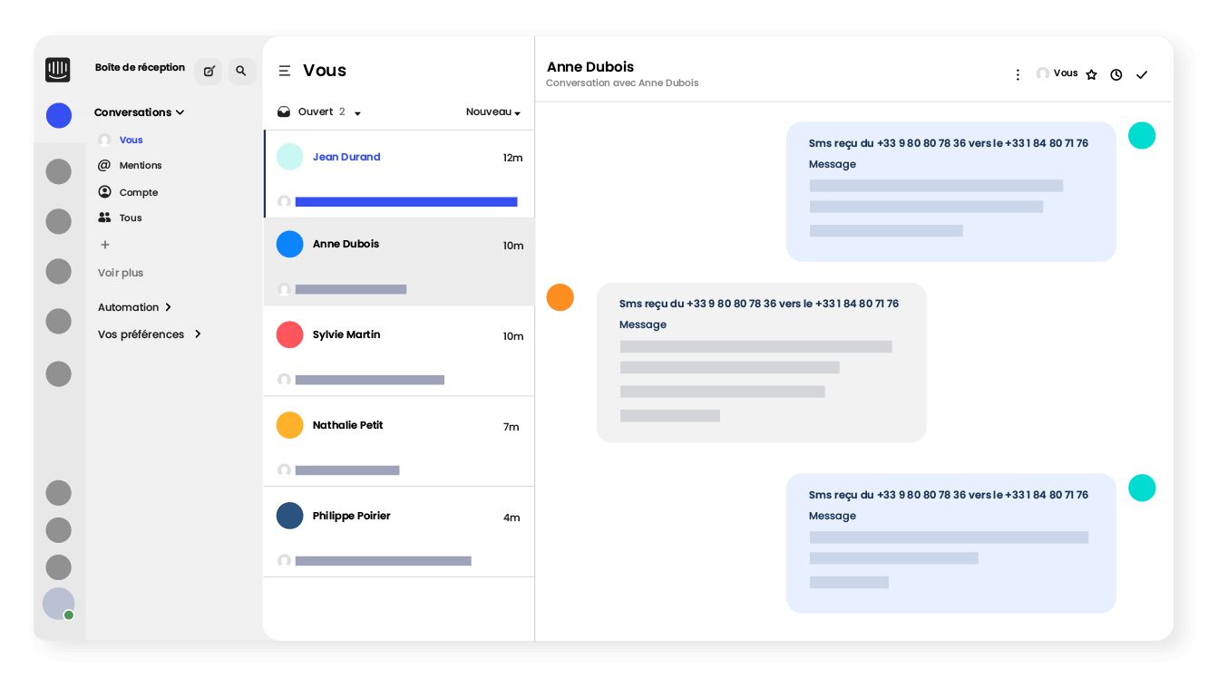Retrouvez vos échanges SMS
