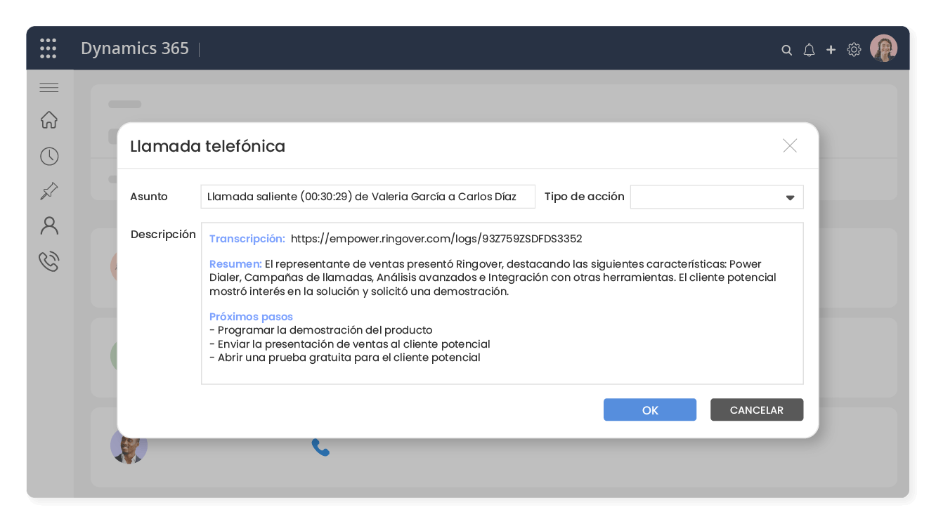 Extrae información de cada conversación