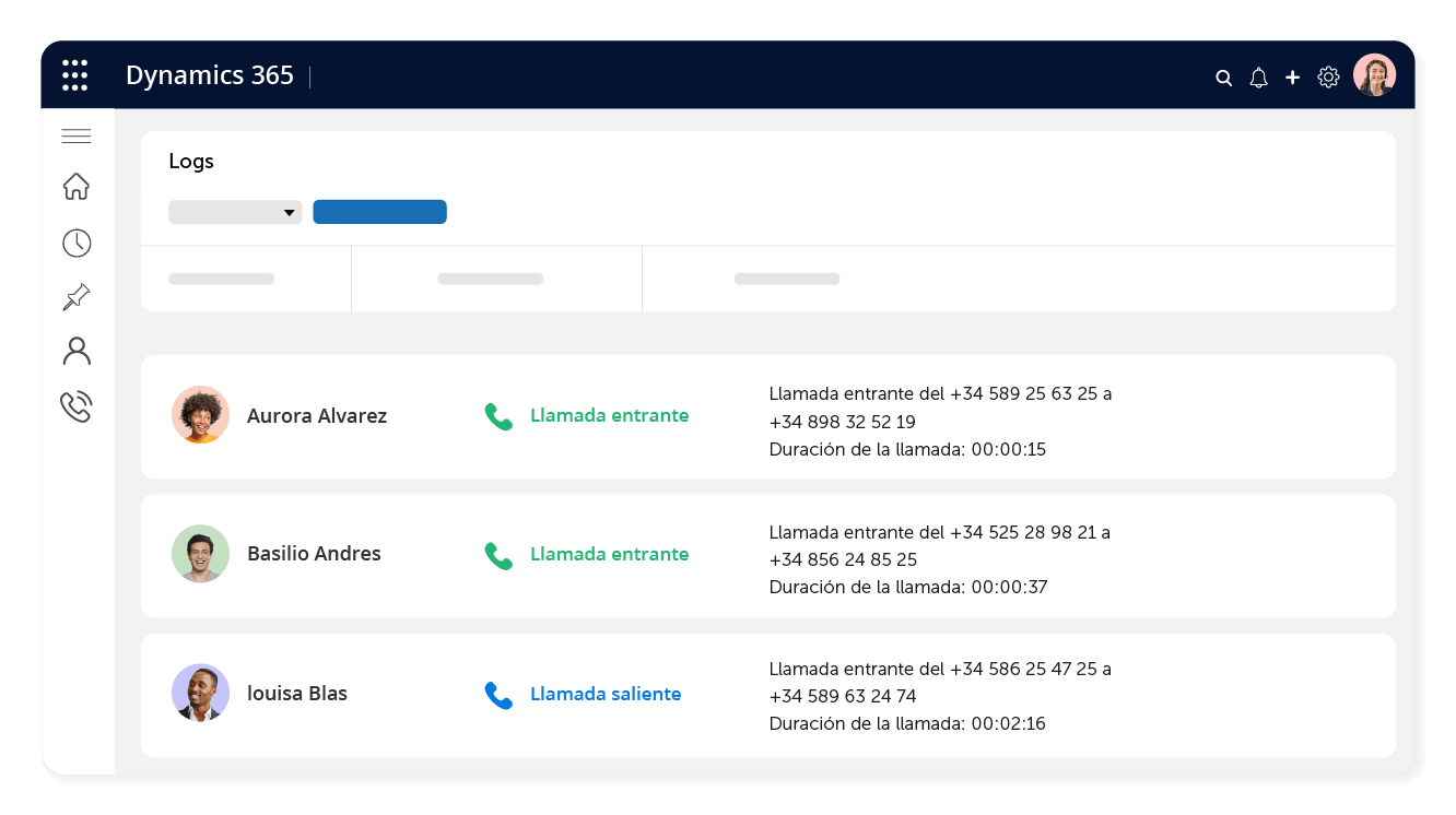 Registro automático de llamadas