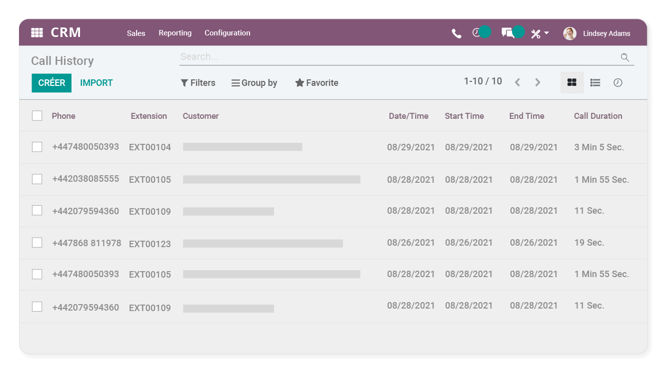 Centralised call history