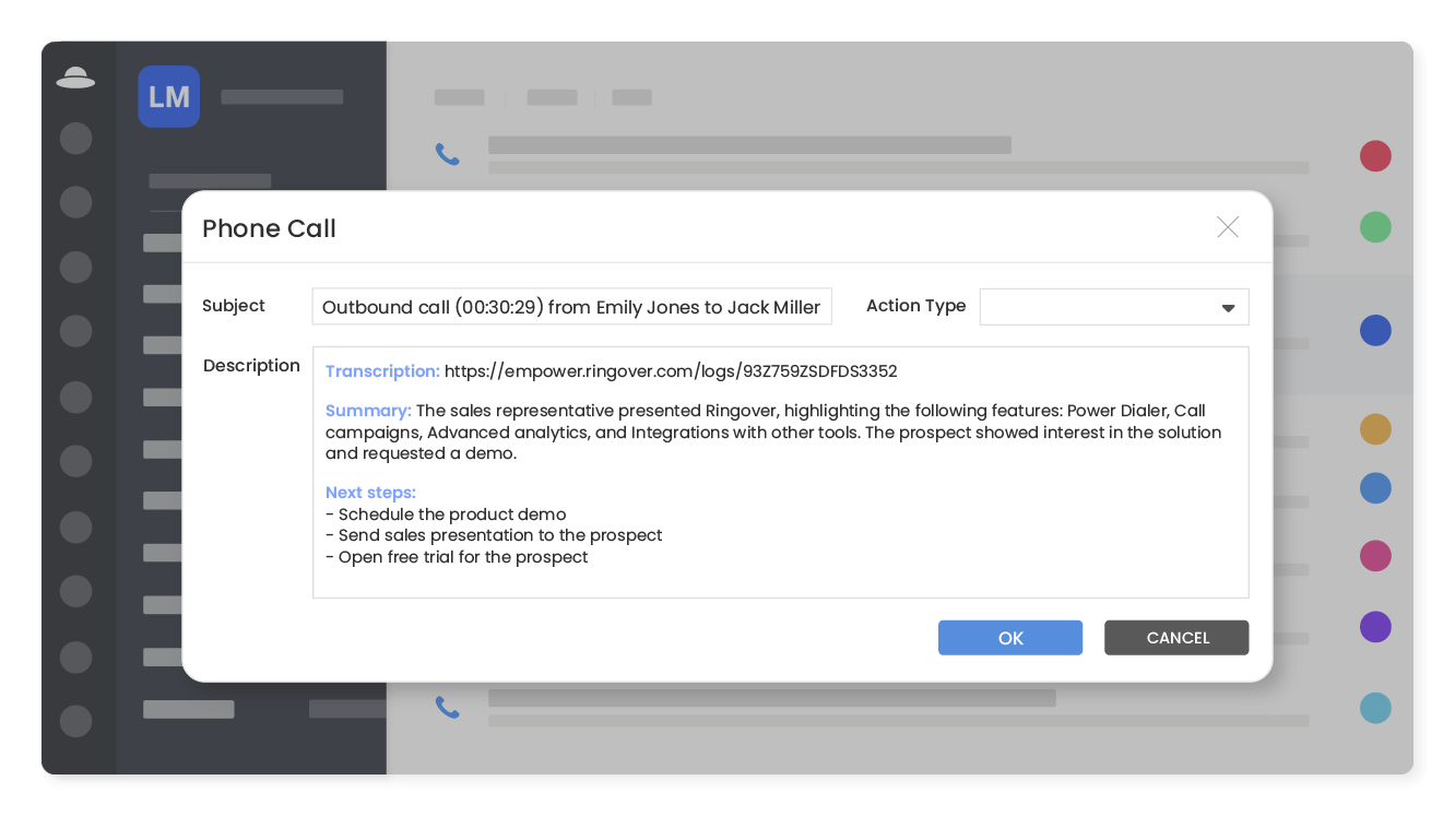 Extract insights from each conversation