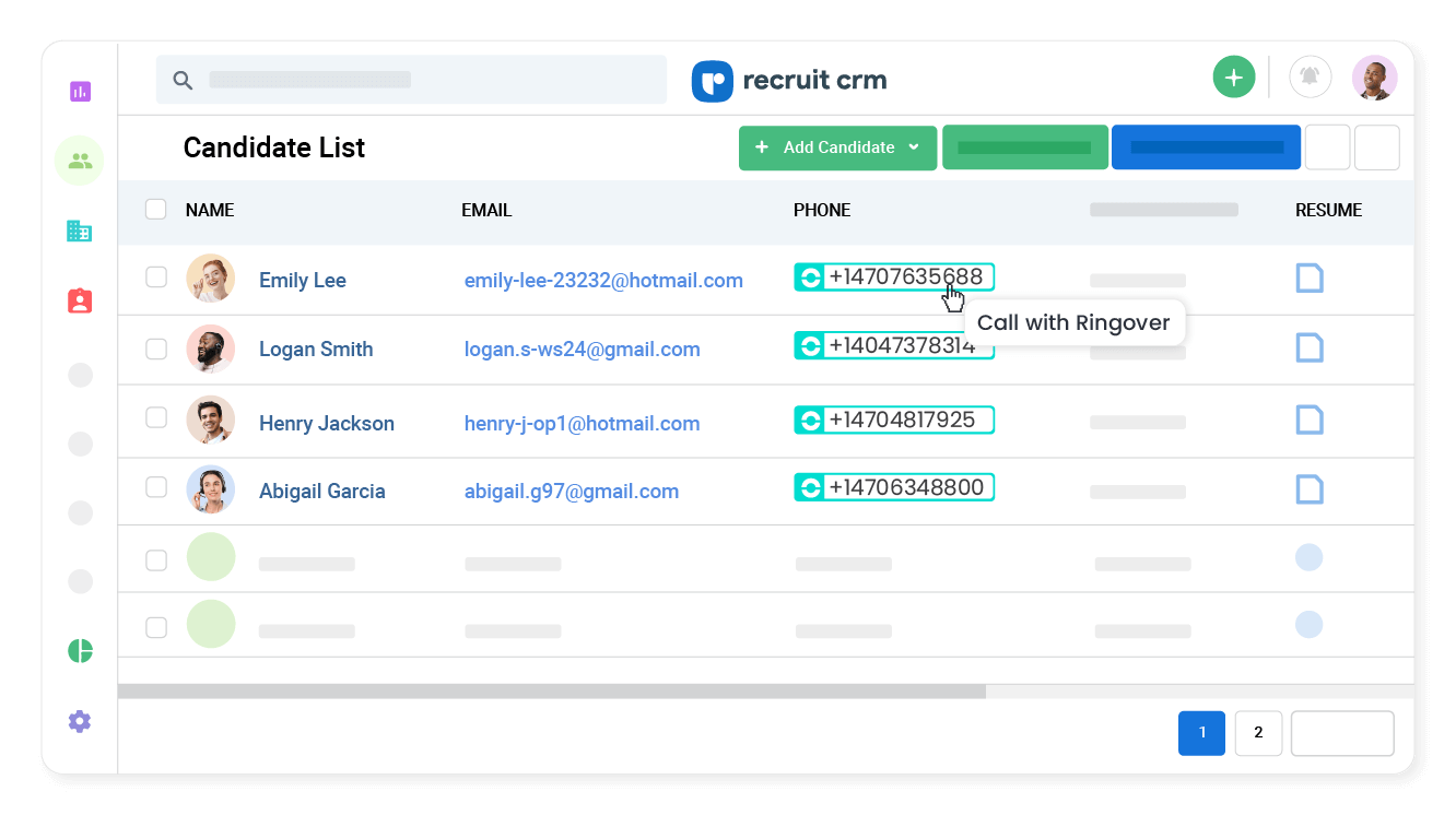 Click-to-Call from Recruit CRM