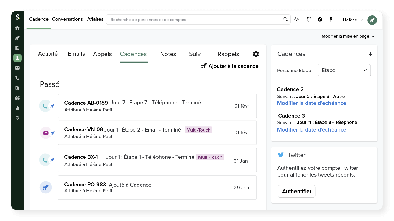 Gérez simplement vos cadences