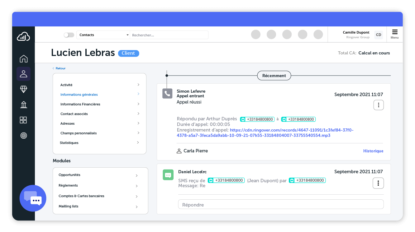Retrouvez l’historique des appels dans Sellsy