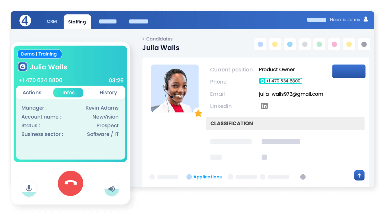 Call your candidates with a click