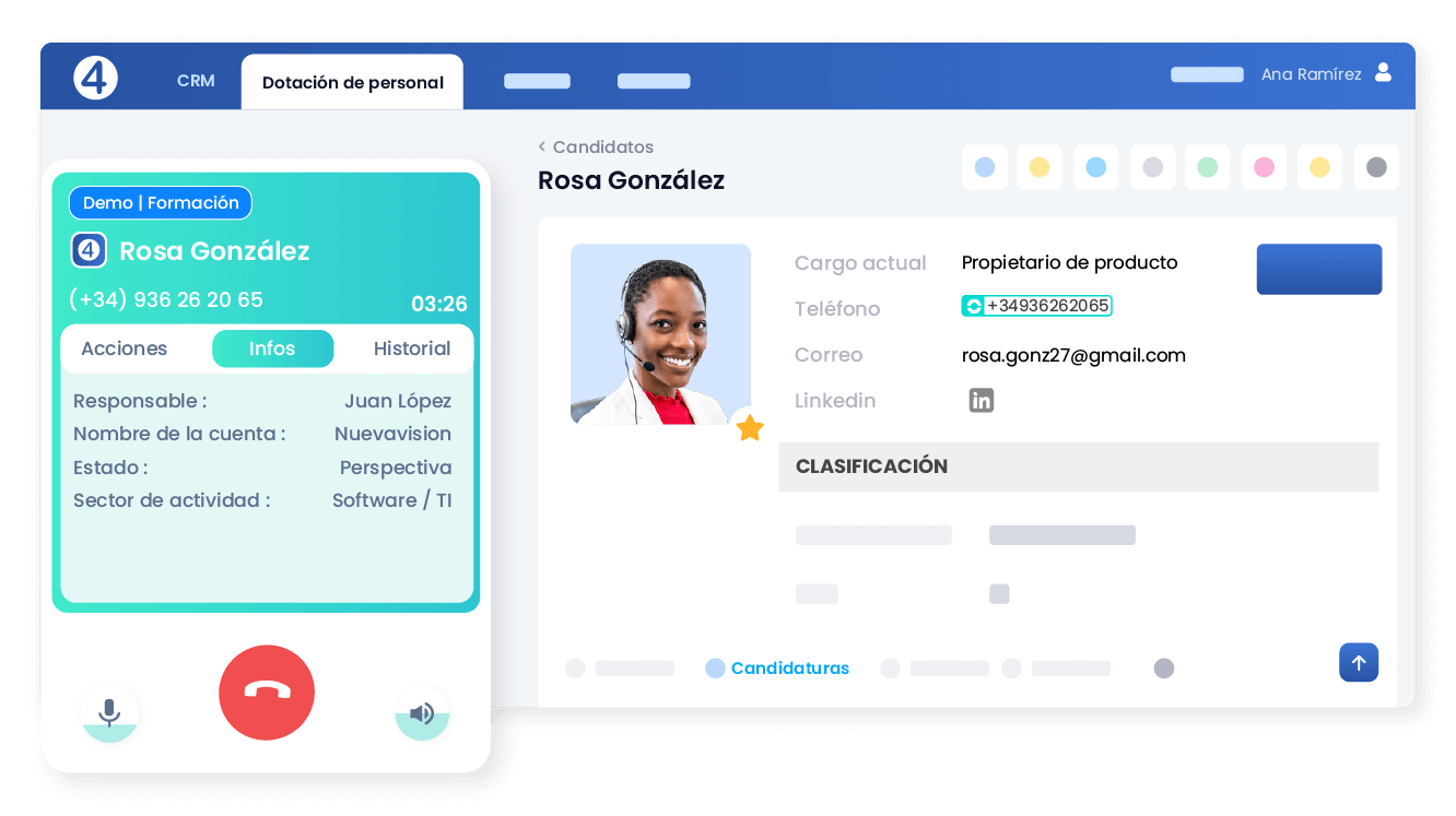 Llama a tus candidatos con un solo clic
