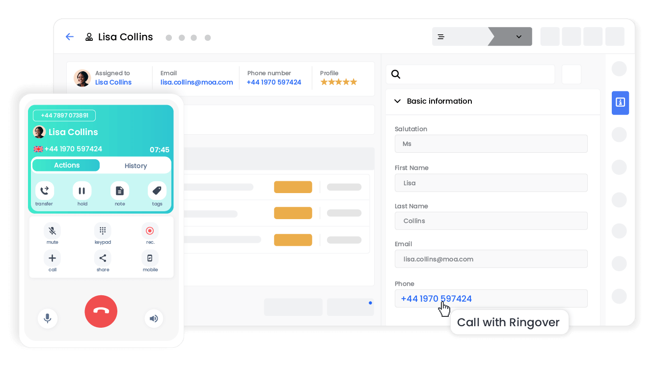 Call your contacts with a click
