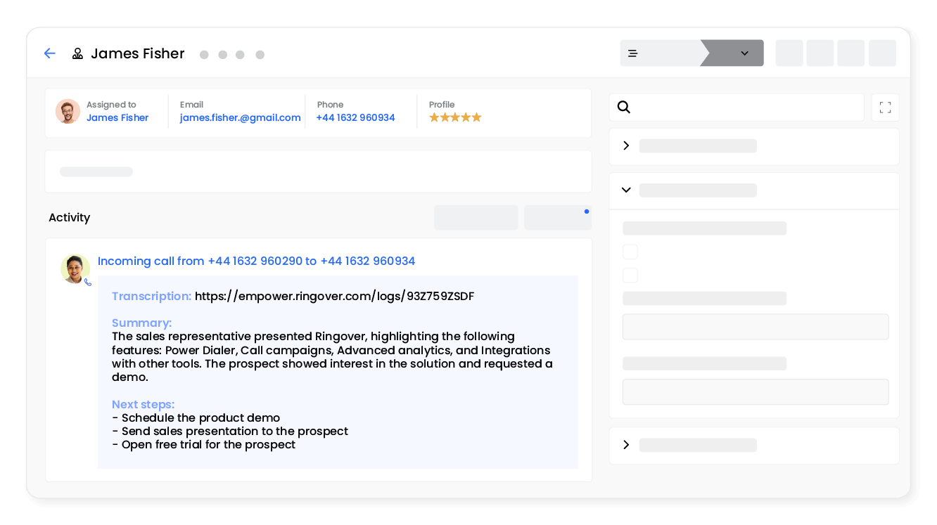 Extract insights from each conversation