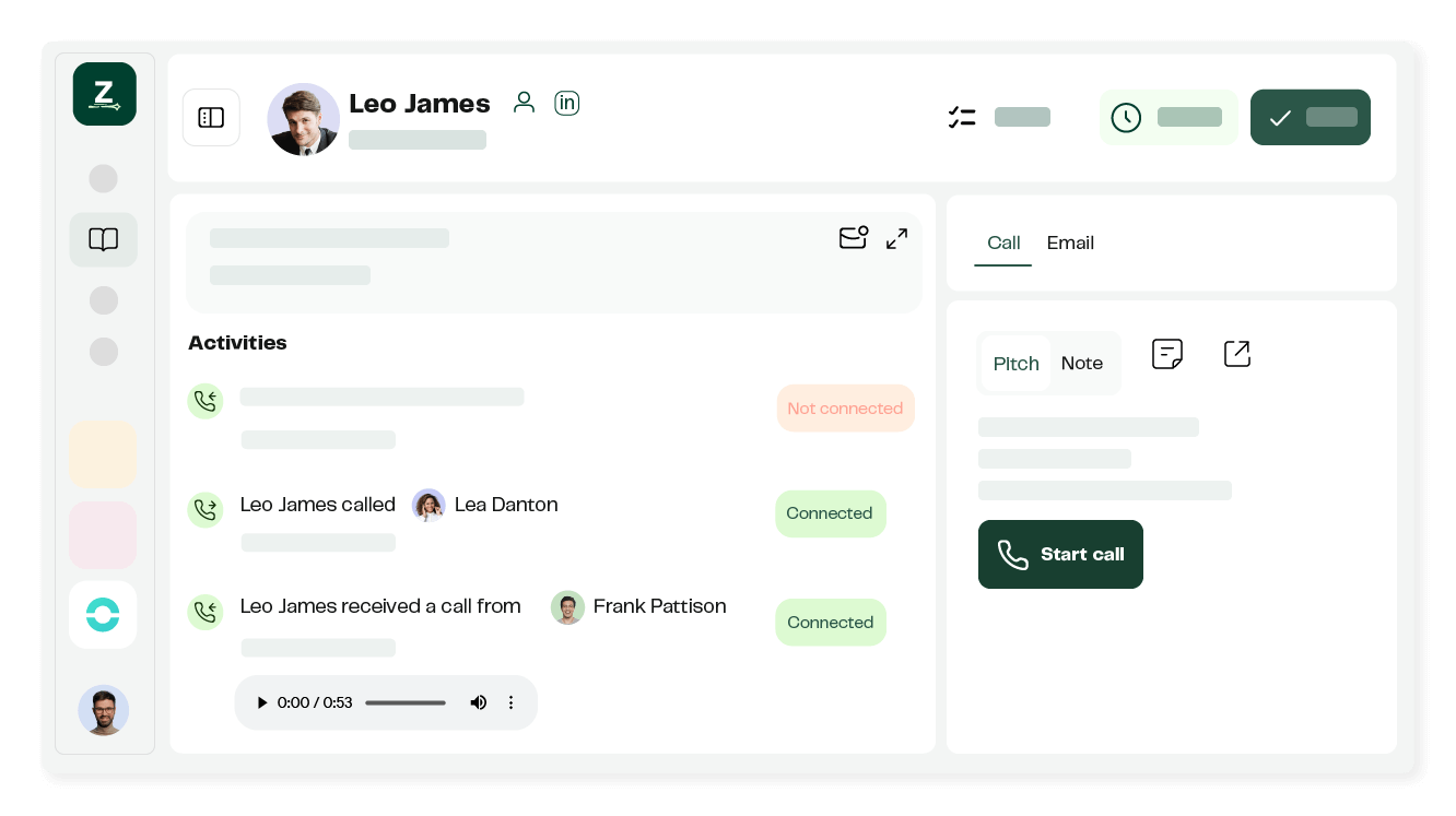 Automatically centralise prospect call history