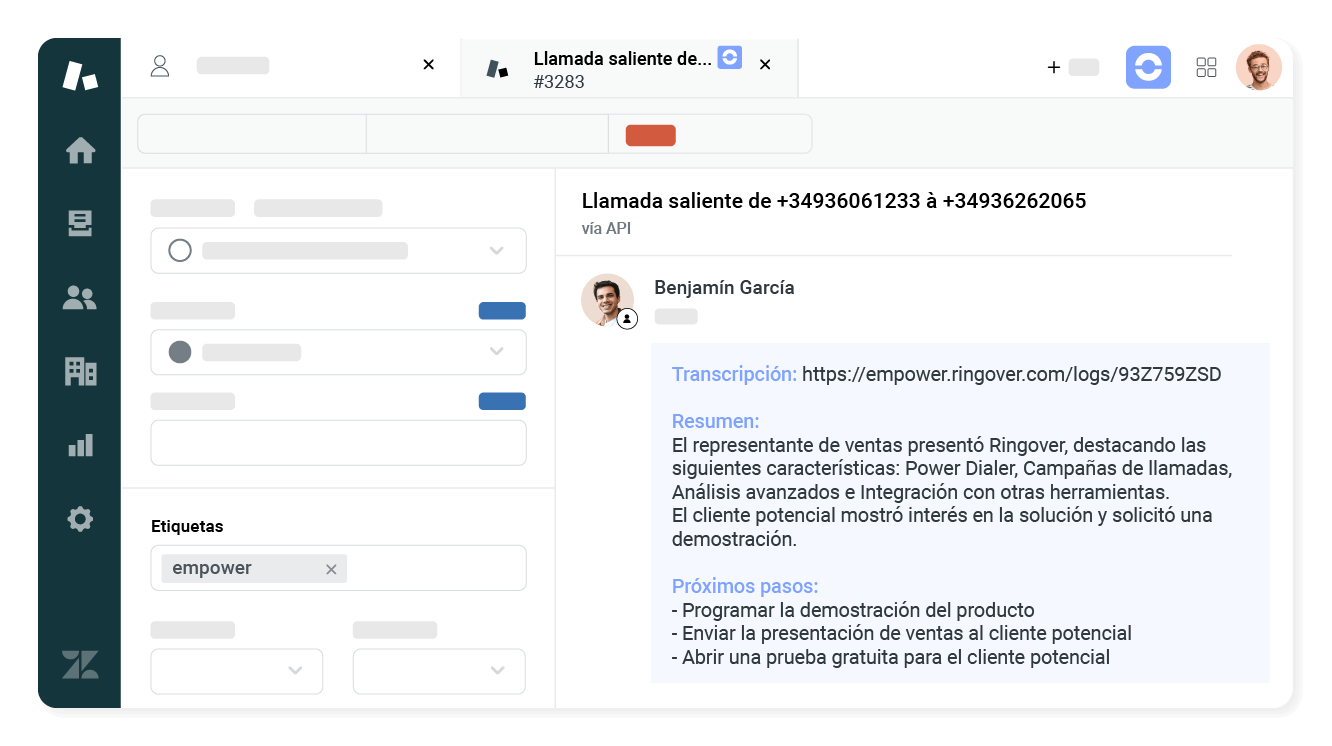 Extrae información de cada conversación