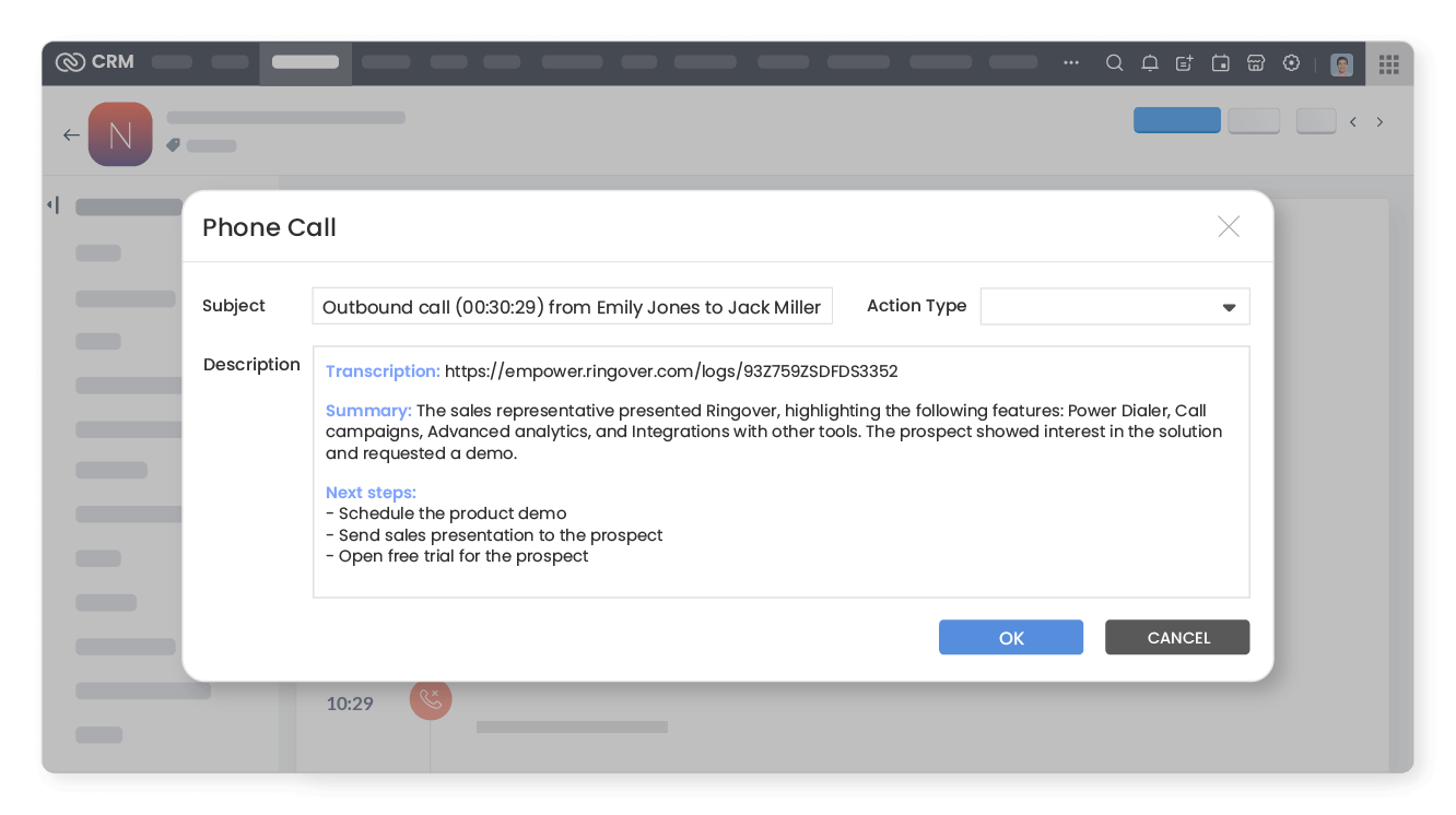 Extract insights from each conversation