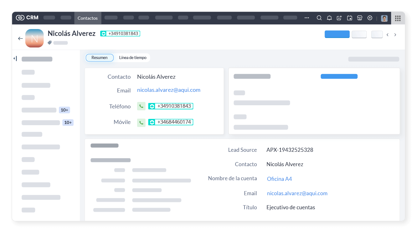 Zoho CRM para gestionar tus datos