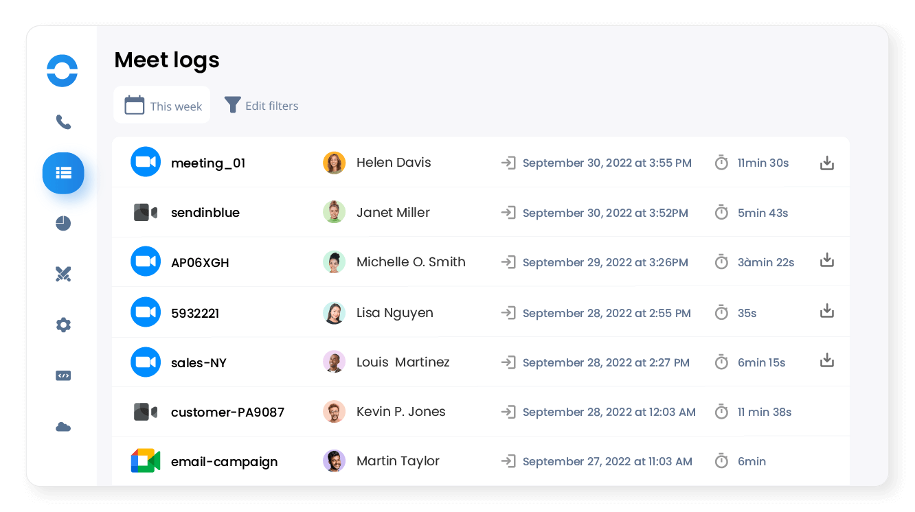 View your video call history
