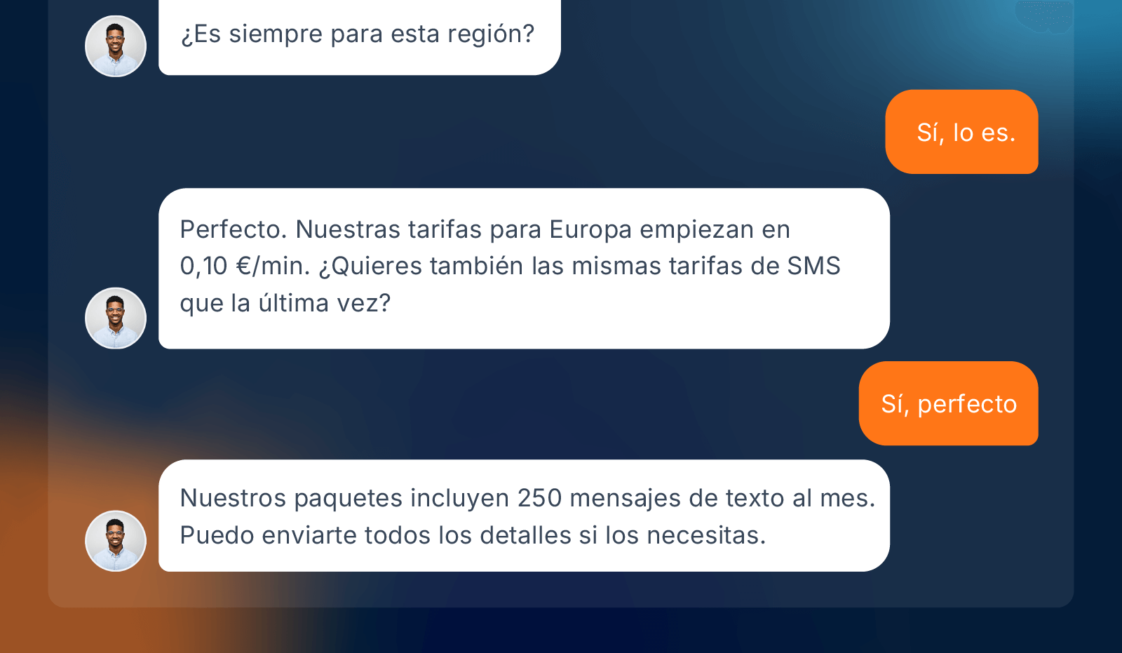 Contexto conversacional real